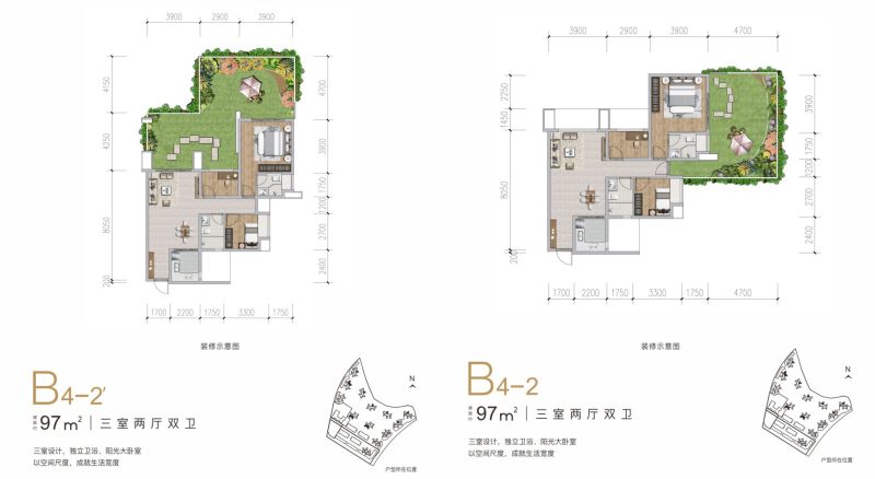 滨江郦城3室2厅97平米户型图-楼盘图库-成都新房-购房网